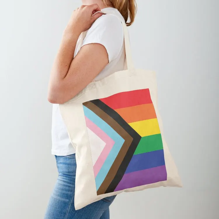 

Progress Pride Flag Tote Bag bags woman 2025 custom tote bag foldable reusable bag custom bags