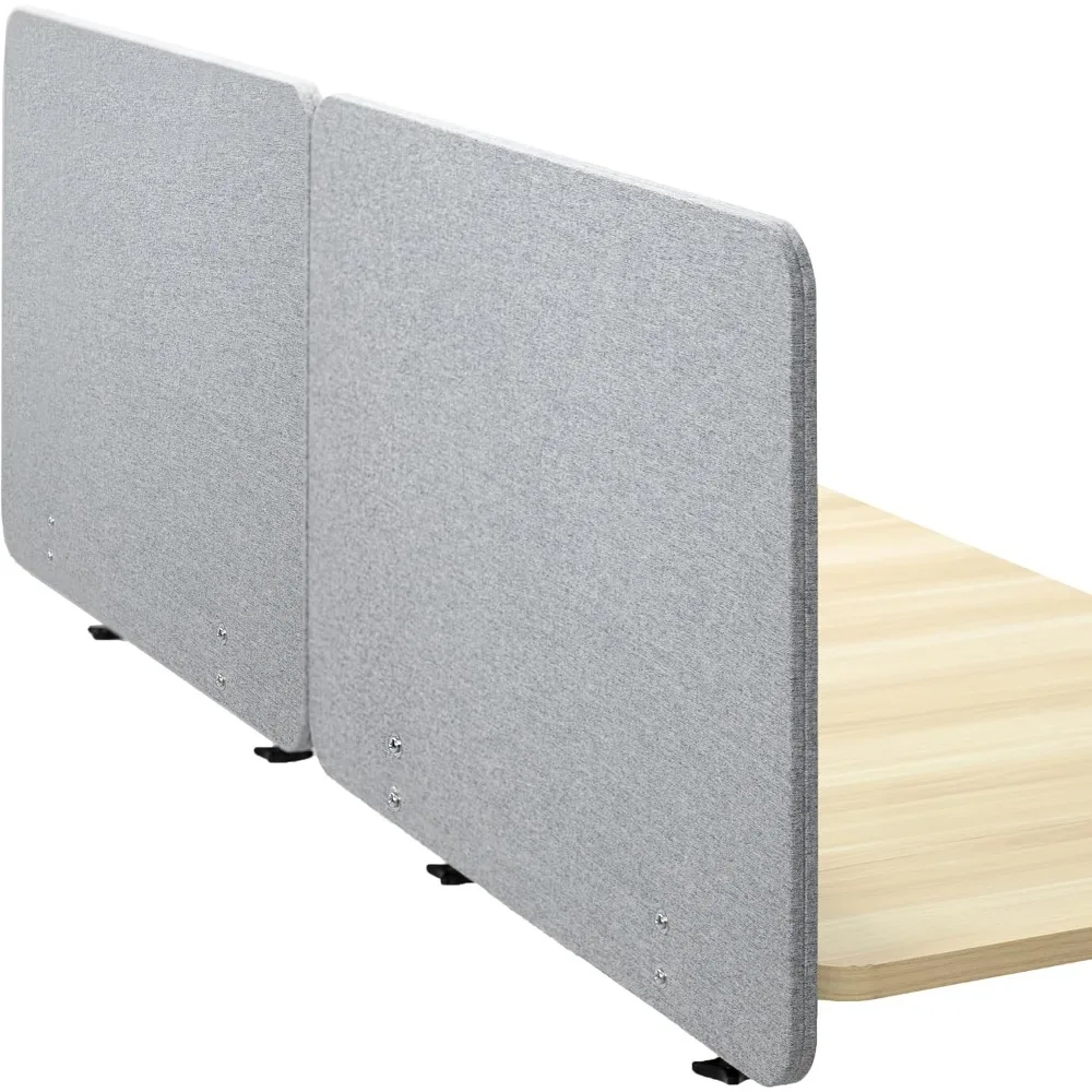 Gray Clamp-on Privacy Panel, 71 x 24 inch, Sound Absorbing Desk Divider, Acoustic Partition