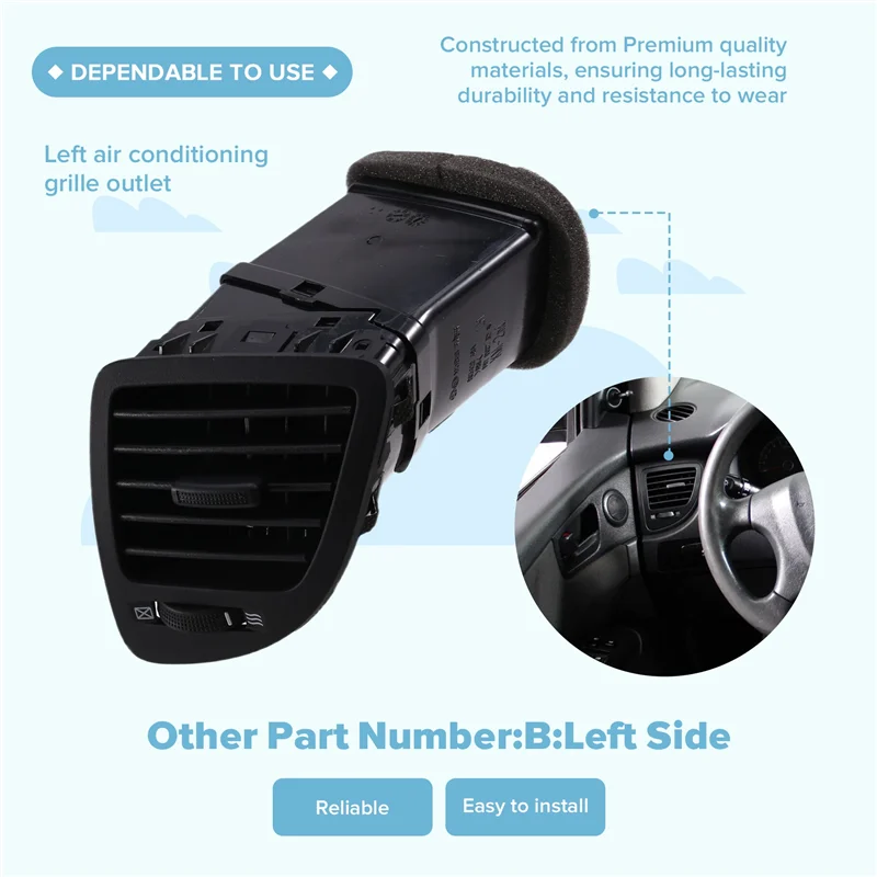 

Air Conditioning Outlet Grille Air Vent Duct For Kia Sportage Air Outlet Vent 2005-2010 Left: 97480-1F000WK