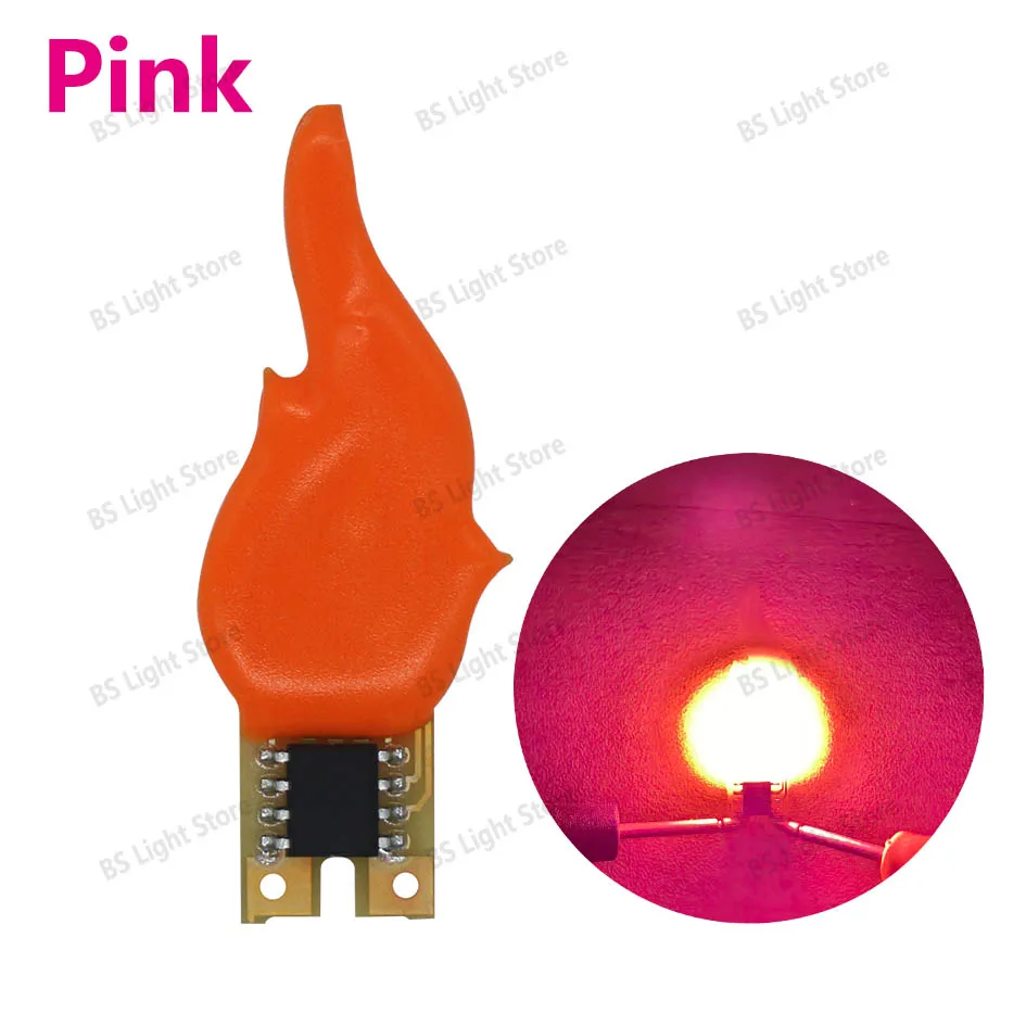 Led cob 3v-5V Flash Candles Edison Flexible Filament Red Green Pink Diode Light Decoration Bulb Accessories Candle Lights Blue