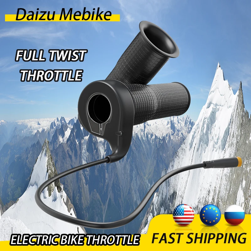 

3-Pin Waterproof Electric Bicycle Accelerator Durable Plastic Rubber Material Non-Slip Full Twist Throttle for E-Bikes
