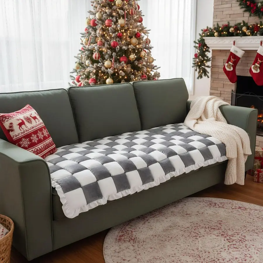 

Чехол для дивана для собак, моющийся, защитный чехол для дивана, чехлы для диванов с 3 подушками, подходят для домашних животных, мягкие, нескользящие.