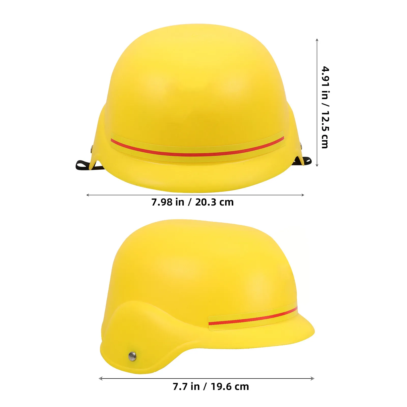 Capacete de Construção Infantil Amarelo de Plástico para Brincadeiras de Faz de Conta, Capacete de Segurança para Engenharia para Uso Interno e Externo