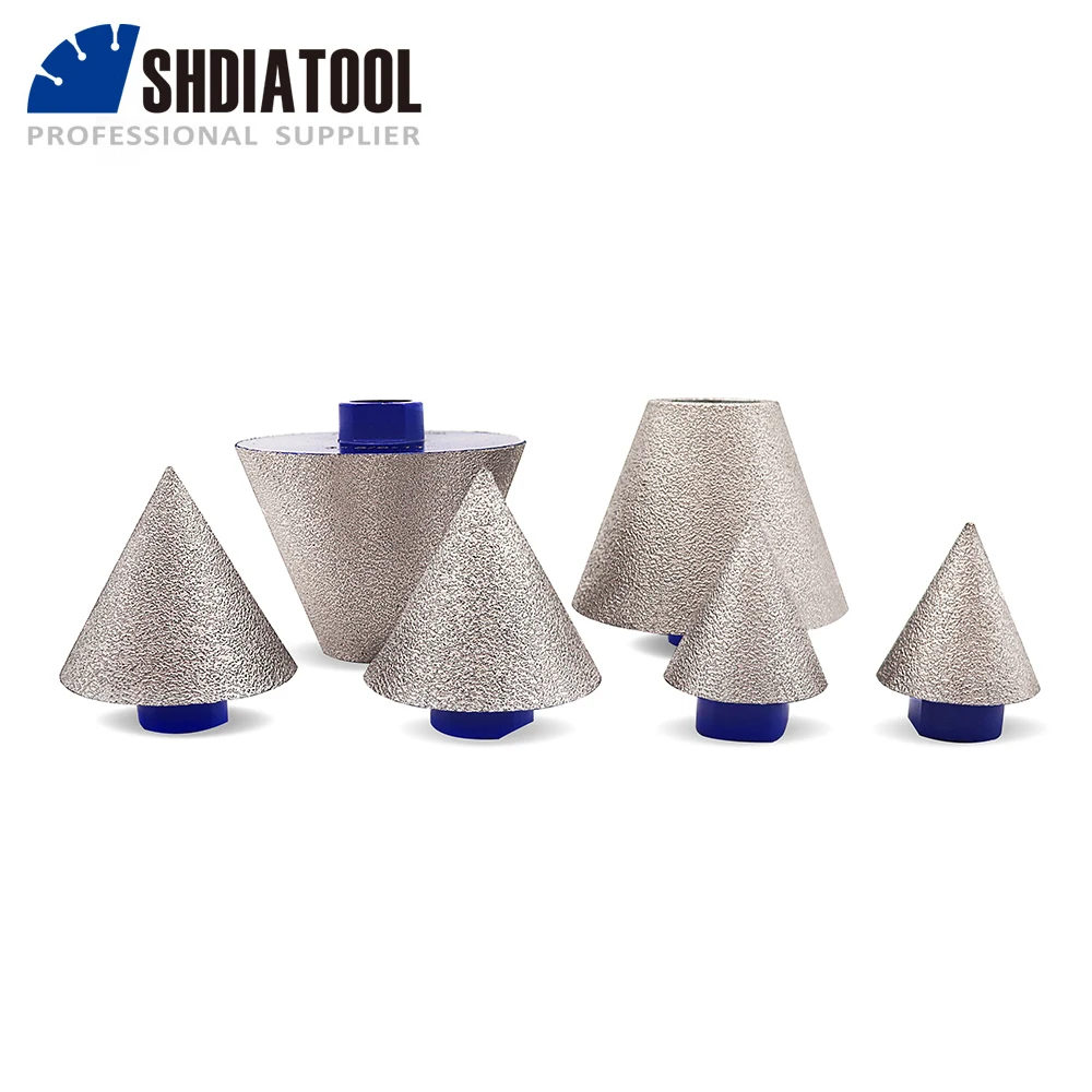 

SHDIATOOL 2pcs Diamond Chamfer Finger Bits 58 M14 M10 Thread 20/35/50/75mm Enlarge Shape Round Bevel Existing Holes Tools Tiles