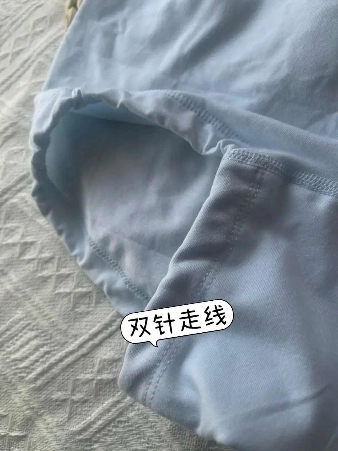 2PCS Pack Women High Waist Cotton Briefs Blue Color Elastic Waist Free Hip Design view 4