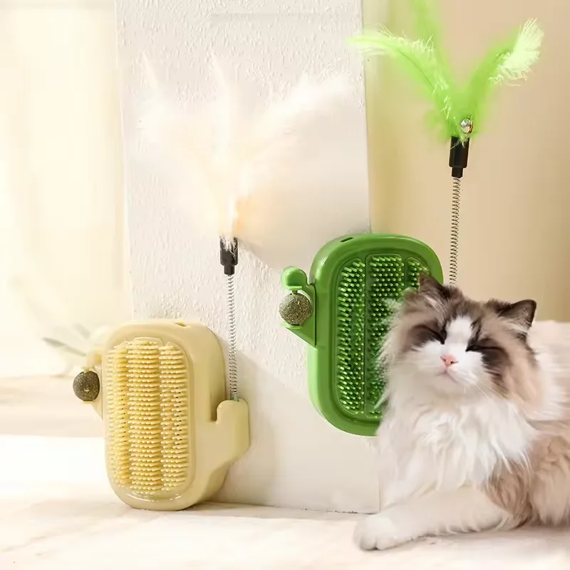 فرشاة تنظيف ذاتي للقطط تثبت عل - مراجعة Catnip Toys وسعره
