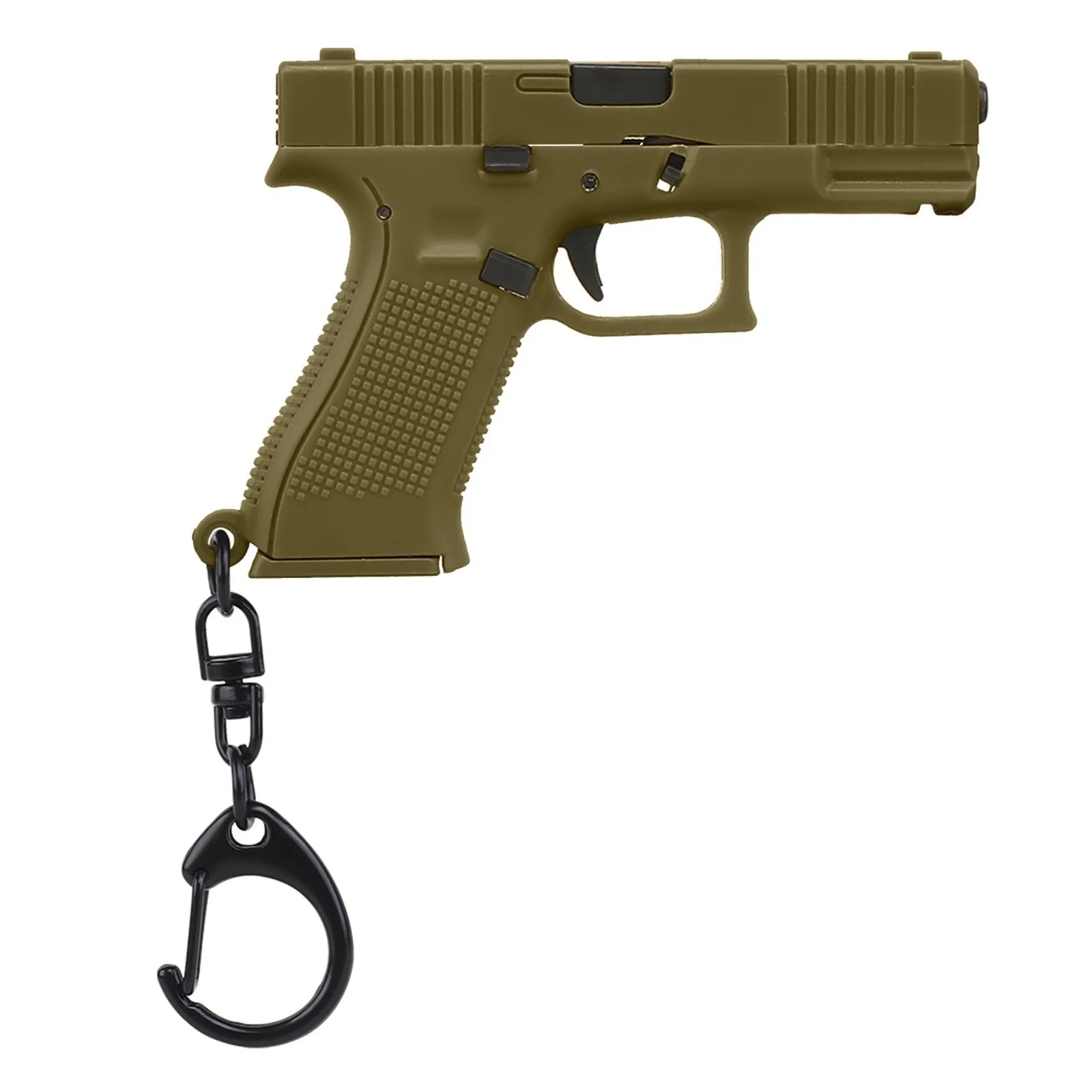 1 قطعة سلسلة المفاتيح على شكل مسدس سحر نموذج واقعي مجلة قابلة للإزالة ، نموذج مسدس مصغر