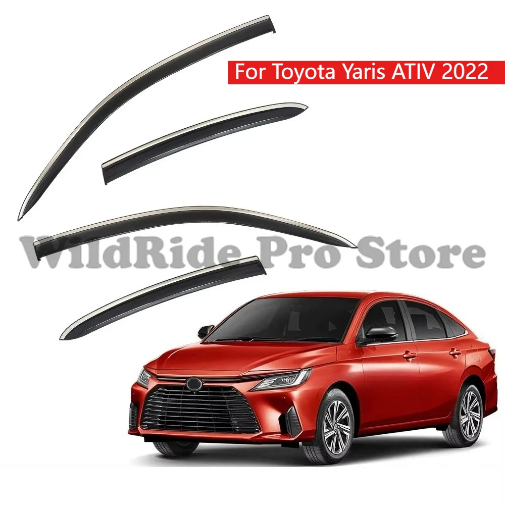 Window Visors Sun Rain Guards for Toyota Yaris ATIV 2022 Window Deflectors for Car 4-Pack Vent Shade Deflector Replacement
