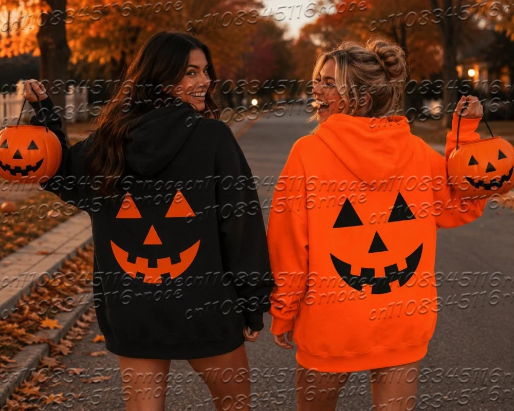 New Pumpkin Lantern Hoodie Cute Halloween Hoodie for Men and Women Y2K Street Style Hoodie Halloween Enthusiast Children's Gift
