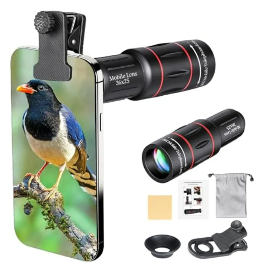 

36X Telephoto Phone Lens for iPhones Android Phones Lenovo Google Mobiles with Apple 16 Specific Case Manual Precise Focusing S