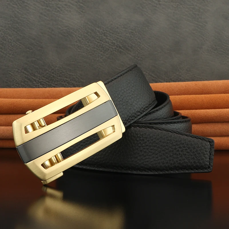 High quality Automatic Buckle designer belts men genuine leather fashion luxury famous brand younht casual ceinture homme