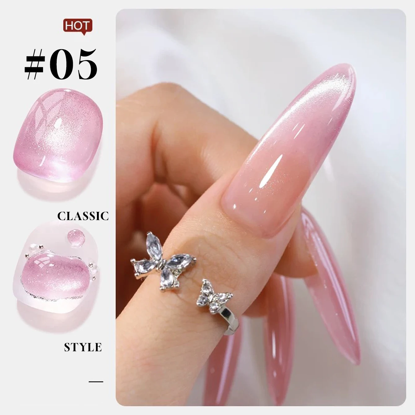 MIANEL 1-6pcs 12ML Summer Japanese Ice Cream Cat Eye Gel Nail Polish 2025 New Internet Celebrity Explosive Diamond Gel Polish