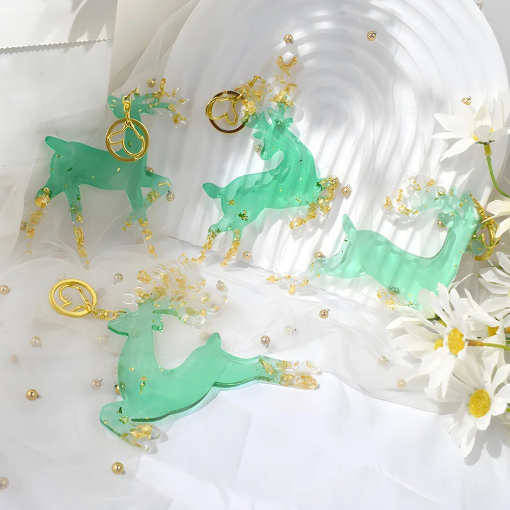 

3 шт., формы для подвесок в виде лося, рождественский лось, силиконовые формы для DIY, ожерелье, брелок, браслеты, форма для литья «сделай сам», силиконовая форма для литья