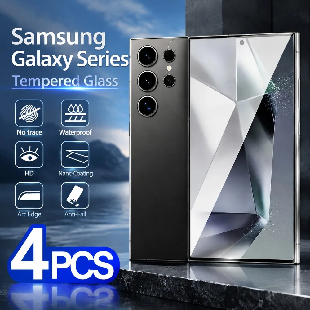 4PCS Tempered Glass For Samsung Galaxy S23+ S23 S23 FE Screen Protector For Samsung Galaxy S22 Ultra 5G S22+ 5G S22 5G HD