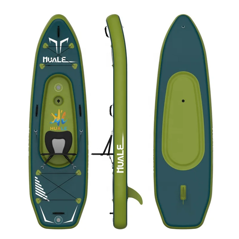 Wholesale Huale Waterproof Foldable Dropstitch Touring Canoe Inflatable Kayak 1 Person With Paddles