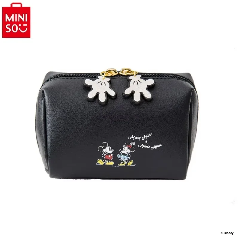 MINISO Disney Cartoon Minnie Print Makeup Bag Fashionable Large Capacity Paper Napkins, Lipstick Storage, Zero Wallet