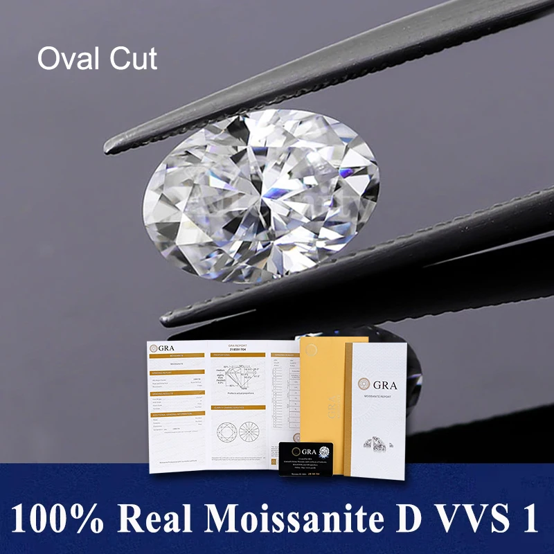 Customized Oval Cut Moissanite Stones Pass Diamond Tester Pen GRA Certificates D VVS1 Cheapest Factory Price Moissanite