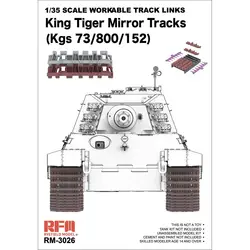 RYEFIELD MODEL RFM RM-3026 1/35 Workable Track Links for King Tiger Mirror Tracks (Kgs 73/800/152) - Scale Model Kit