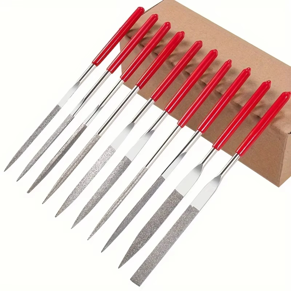 

10Pcs Diamond Needle File Set 3x140mm Mini Needle File Kit For Stone Glass Metal Carving Craft Hand Tools Needle File Set