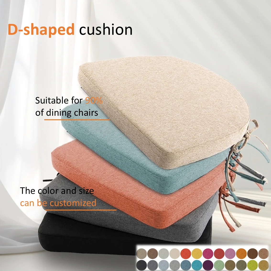

Custom Dining Chair Cushion Garden Cushion Kitchen /Office Chair Cushion Car Seat Cushion Round chair cushion D-Shaped Cushion