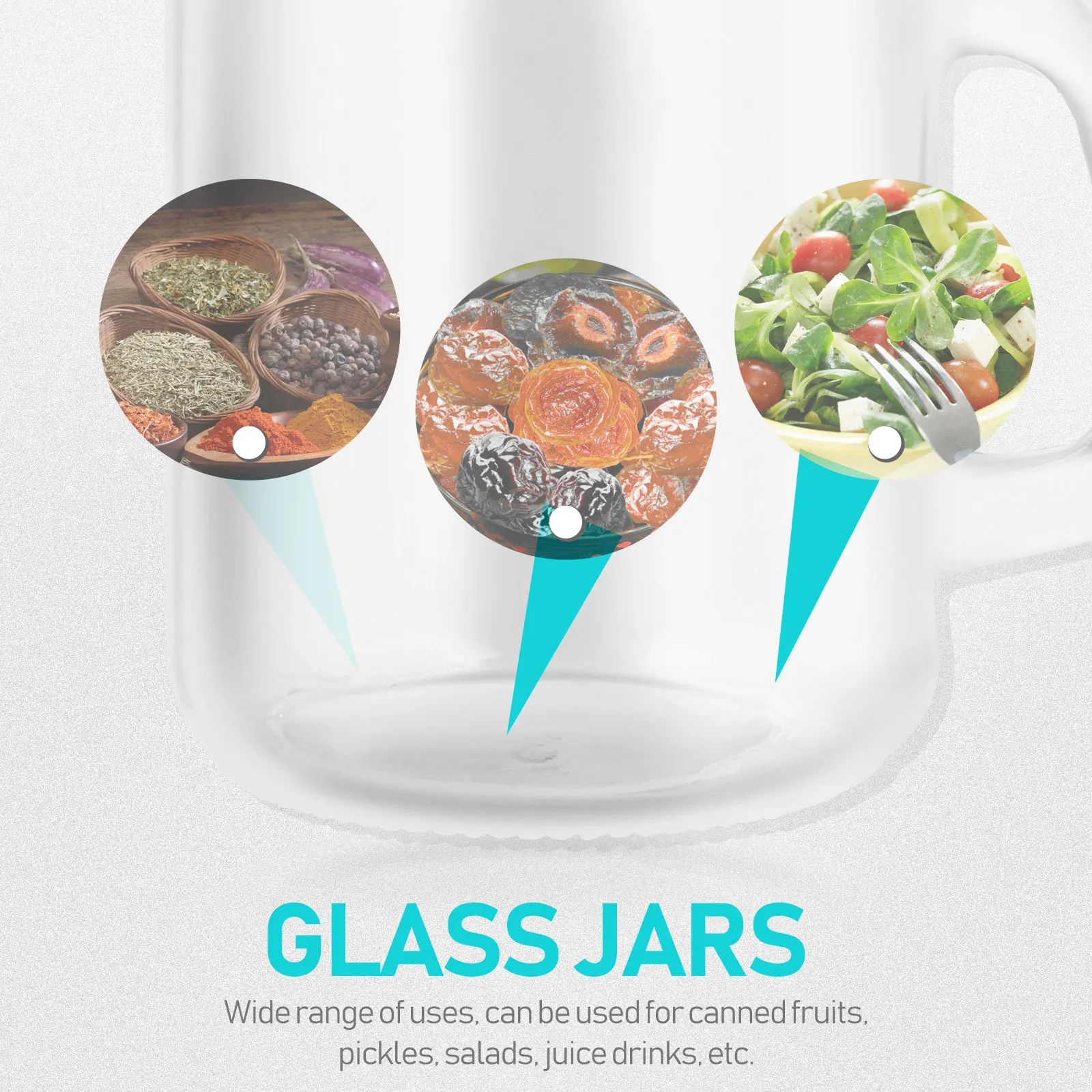 

6Pcs Mason Airtight Sealed Glass Jars Transparent Multifunctional Food Containers Candy Salad Storage Jars Jar with Lids