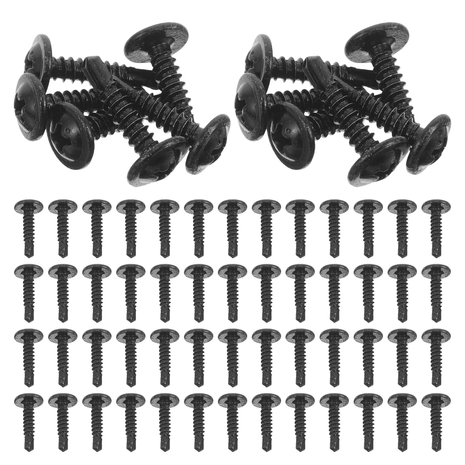 

460Pcs Self-Drilling Black Hardened Flat Head Self-Tapping Screws Heavy Duty Cross Washer Design for Furniture Cabinet