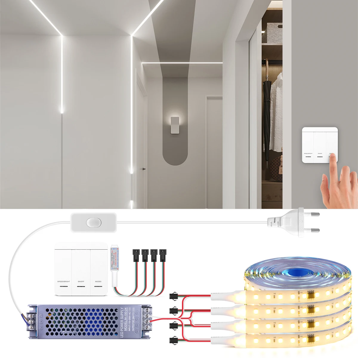 10m 5m Running Water Flowing LED Strip Light WS2811 DC24V Addressable Pixel Horse Race Chasing Dimmable Flexible Linear Lamp Set