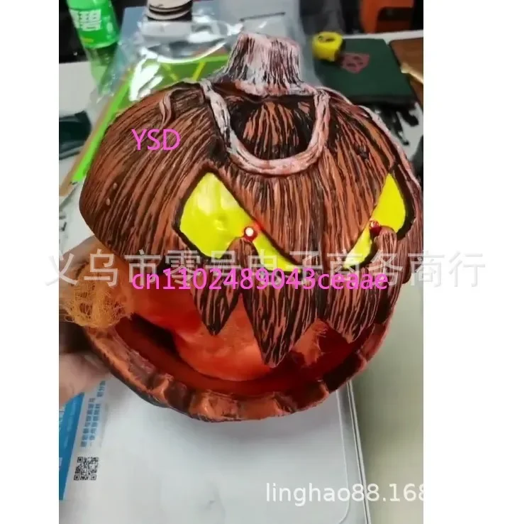 Halloween Thriller Pumpkin Head Prop with Vocal Glow And Lift Features for Party Decoration