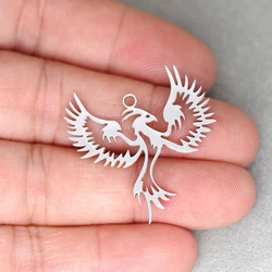 3pcs DIY Vintage Tassels Earring Phoenix Bird Stainless Steel Pendant Charms for Jewelry Making Necklace Women Girl Craft Bulk