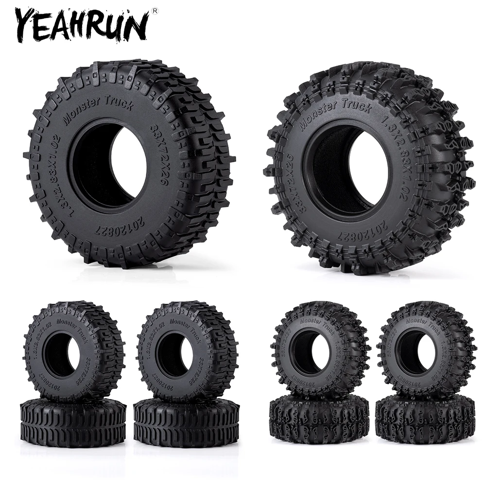 YEAHRUN 4Pcs 1.3" Rubber Tyres Rubber Tires for 1/24  Traxxas TRX4-M RC Car Upgrade Parts