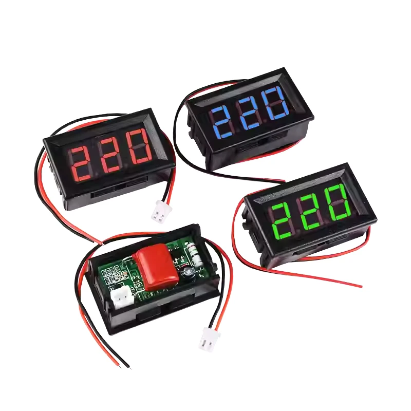 

AC 70-500V 110V 220V 380V 0.56-inch LED Digital Voltmeter Voltage Meter Volt Instrument Tool 2 Wires Red Green Blue Display