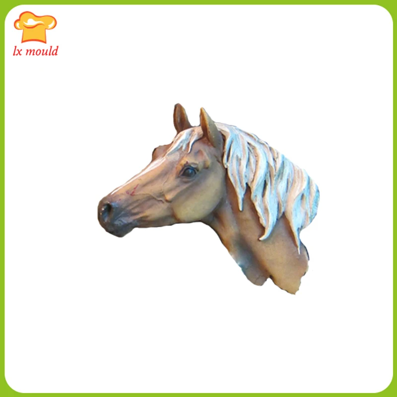Fondant Horse Head Silicone Molds Plaster Soap DIY Tools Cowboy Sugar Chocolate Dessert Moulds