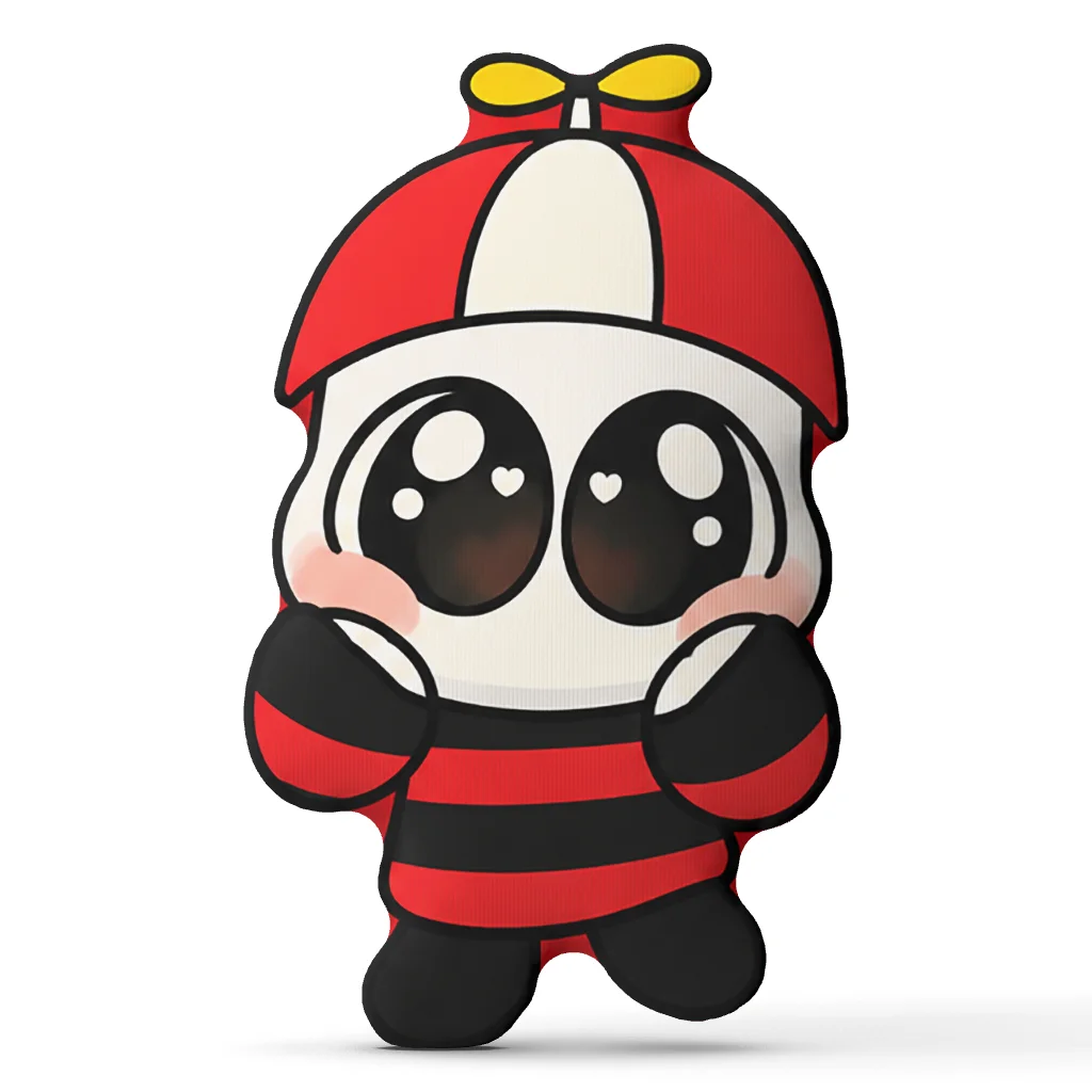 Omenaso Cartoon Meme With Red Propeller Hat Shaped Pillow Cushion Irregular Stuffed Throw Pillows for Sofa Home Decoration Gift