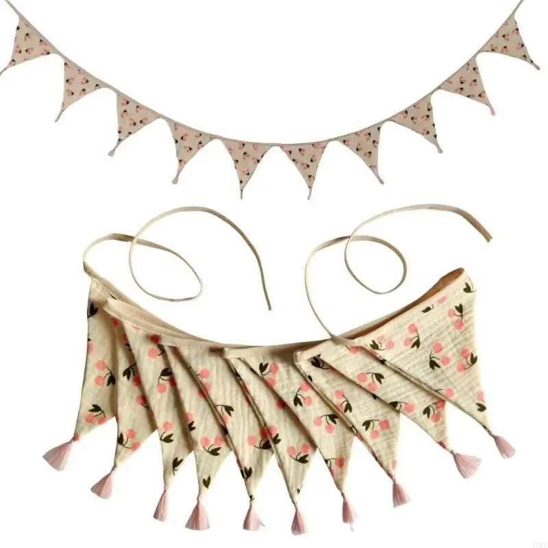  Multicolor Fringed Bunting Flag Baby Photography Backdrops Nursery Room Props