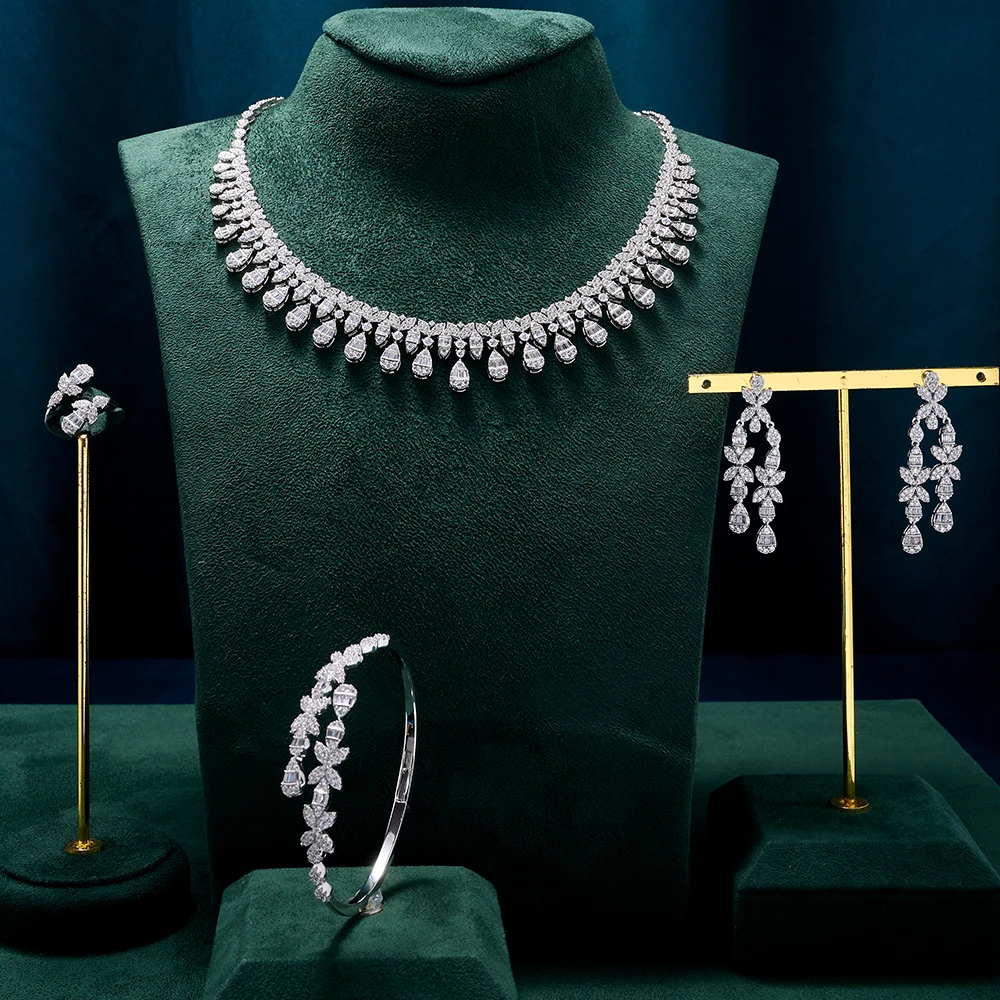 

INJEWELIFE Necklace Jewelry Sets for Women Cubic Zirconia Jewellery Set Dubai Saudi Party Engagement Jewellery Accessories
