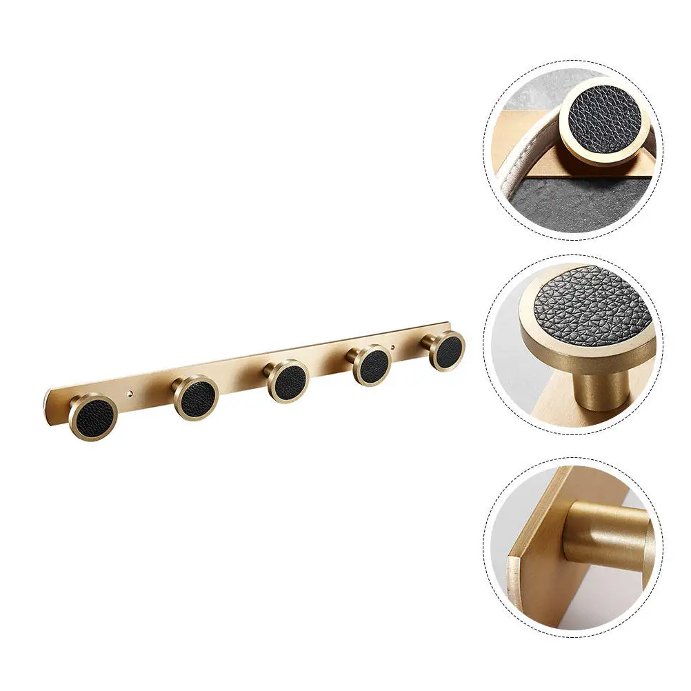 

1Pcs Minimalist Black Metal Wall Hook 5 Hook Row Design Nordic Light Luxury Clothes Hanger for Bathroom Bedroom Hallway Use