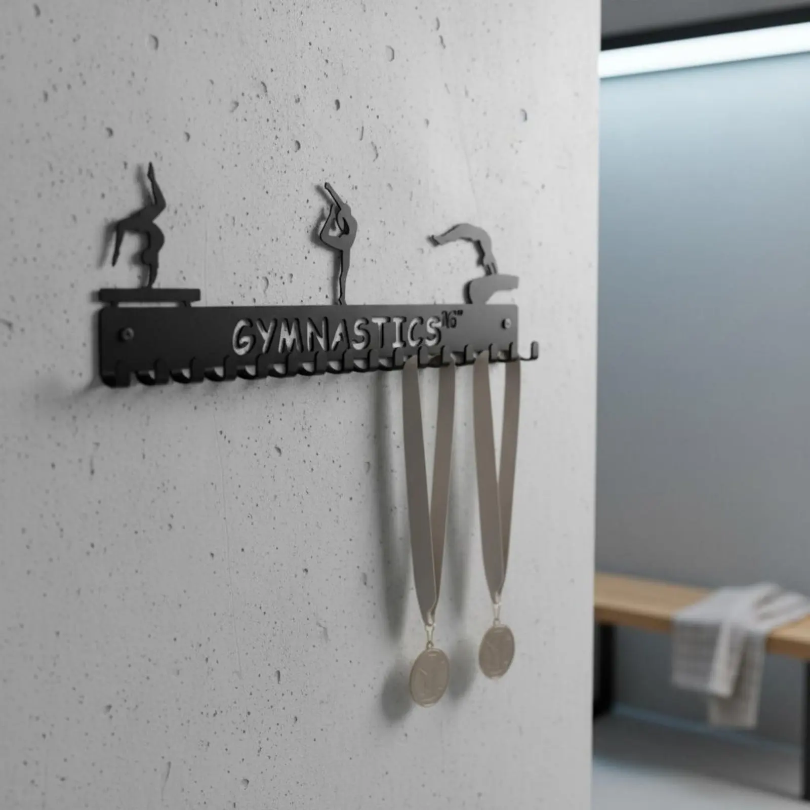 Wall Mounted Medal Rack Easy to Install Gymnastics Medal Holder Gymnast Honor Display Athlete Gift for Gymnasts - view 4