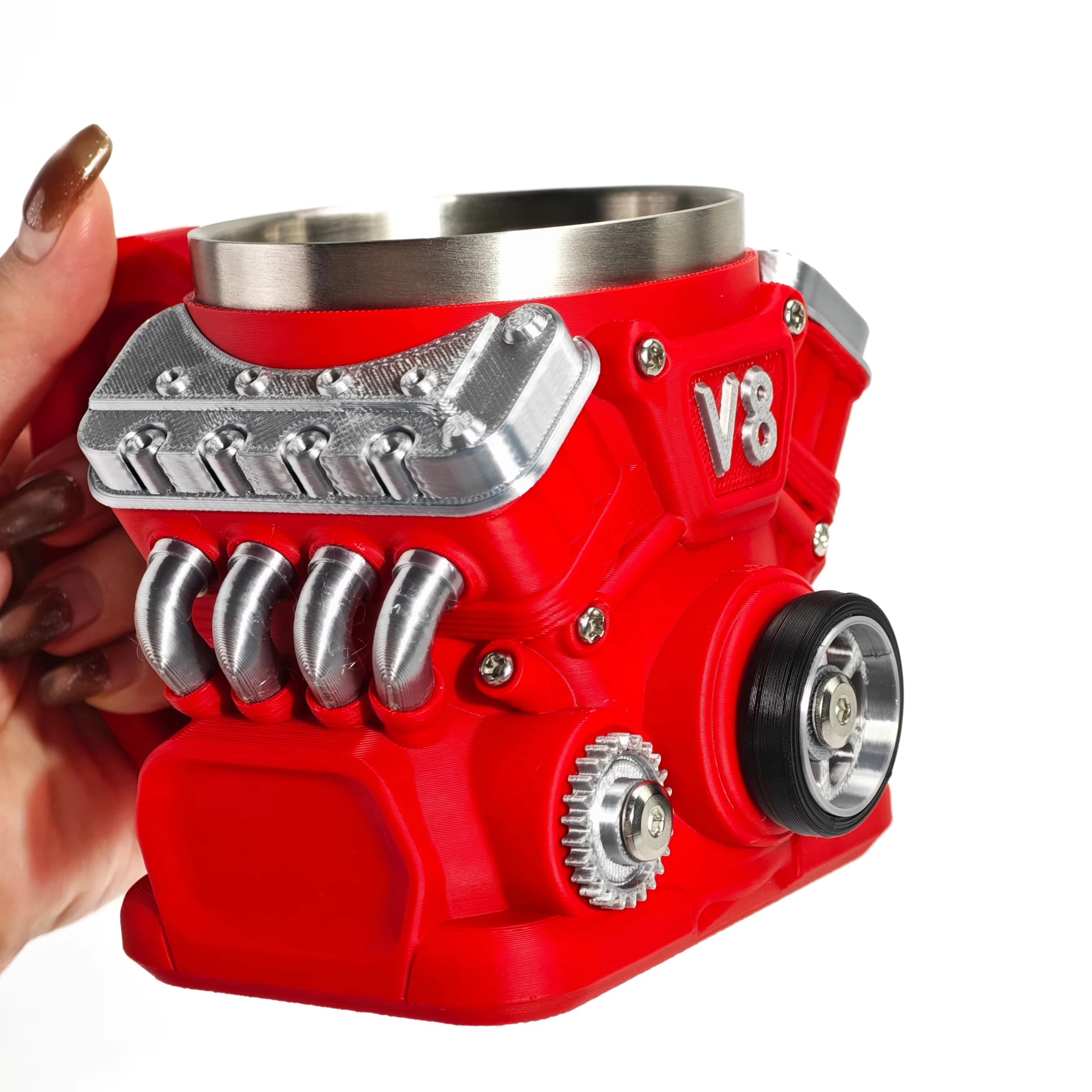 V8 Engines Stainless Steel Coffee Mug Creative Resin Water Cup Funny V6 Engines… - Image 3