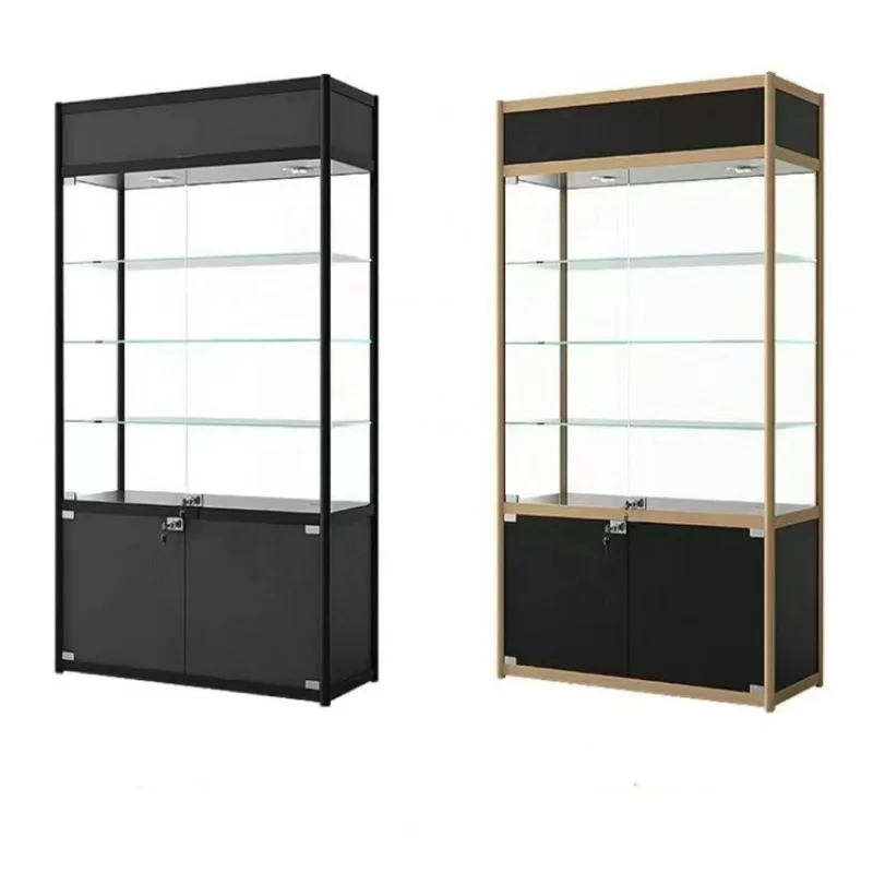 Custom. Factory Custom Product Glass Cabinet Perfume Glass Display Aluminum Smoke Shop Showcase