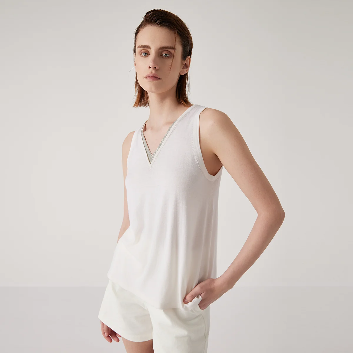 BC1176 Women's Summer Wool Silk Vest Luxury Clothing Comfortable Breathable Fashionable