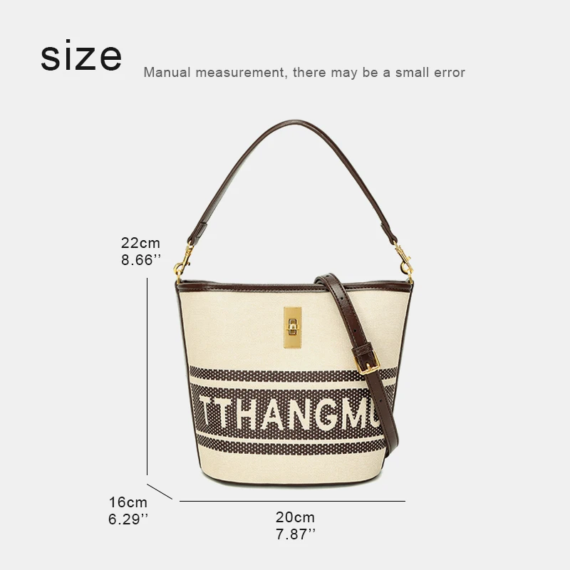 Brand Crossbody Bag For Women Luxury Designer Handbag Purse 2023 New In Canvas Letter Decoration Fashion High Quality Bucket Bag