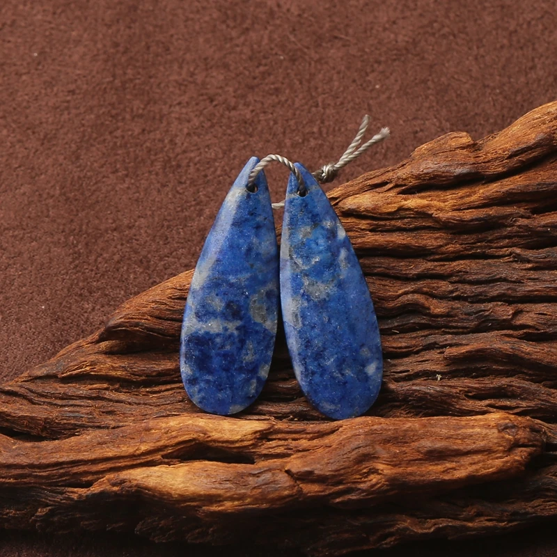 

Natural Lapis Lazuli Waterdrop Earring Beads Fashion DIY Jewelry Making Accessories 32x12x4mm 4.5g
