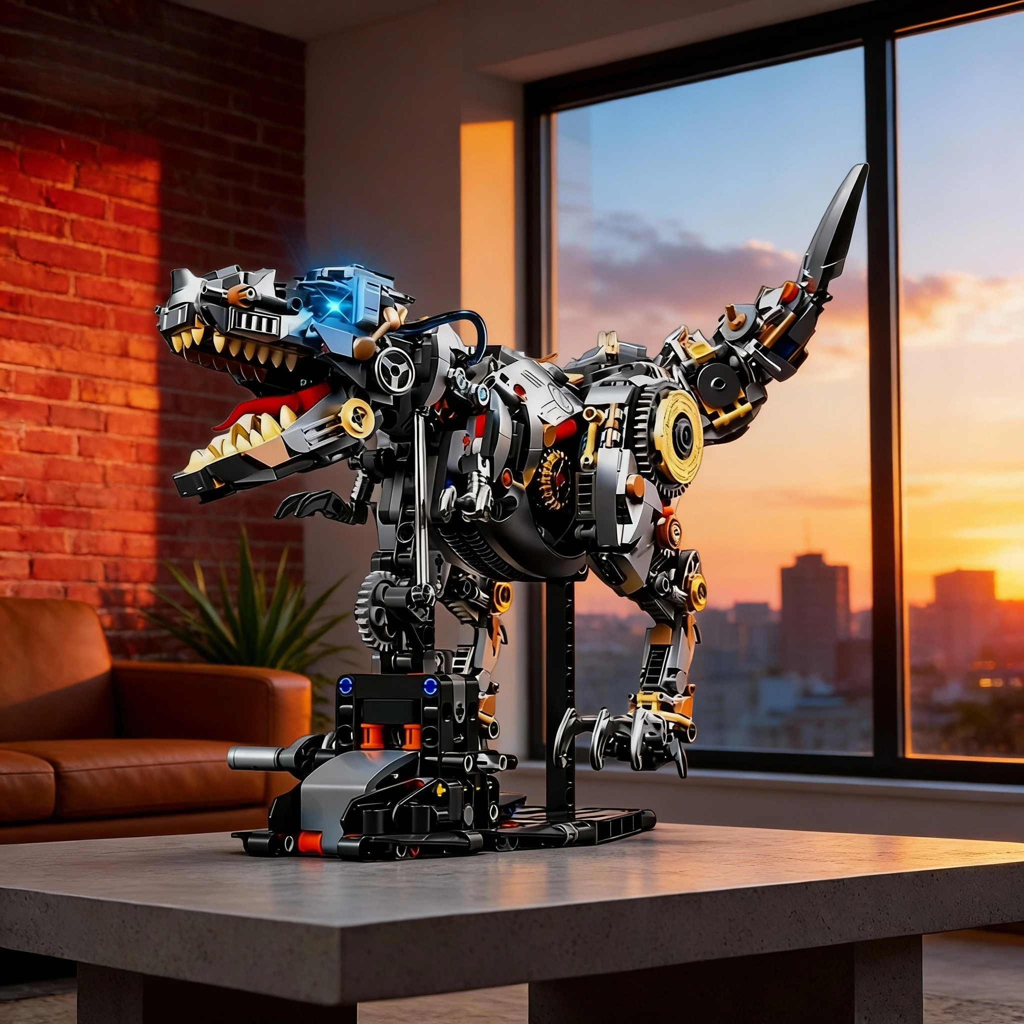 

2025 NEW Dinosaur Building Blocks Mechanical T-Rex Model Educational DIY Desktop Decoration Toy Holiday Gift for Kids Adults