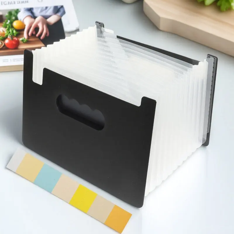 Fine Workmanship PP Accordion Folder for Receipts Coupons Cards Papers Classification Quick Access Office School Home Travel