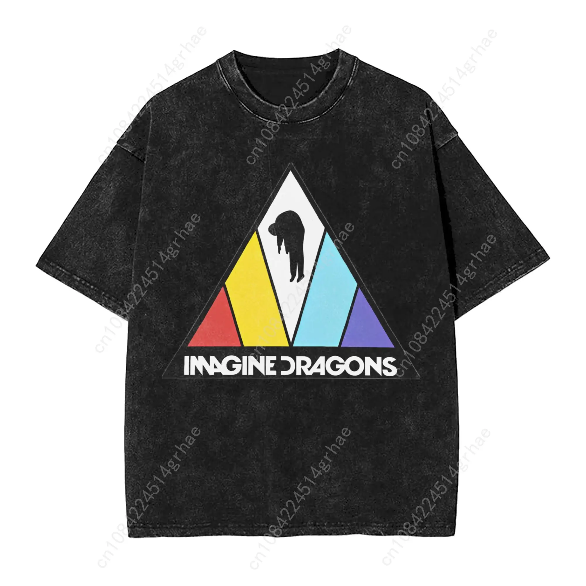 ロックミュージックファッションコレクション ウォッシュドプリント 新メンズTシャツ スタイリッシュメンズグラフィックTシャツ