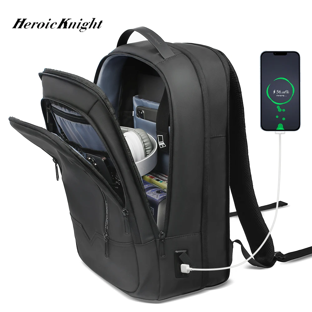 Heroic Knight Backpack Men\'s Expandable Laptop Backpack 15.6 Inch Waterproof Rucksack Travel Backpack Women Man Office College