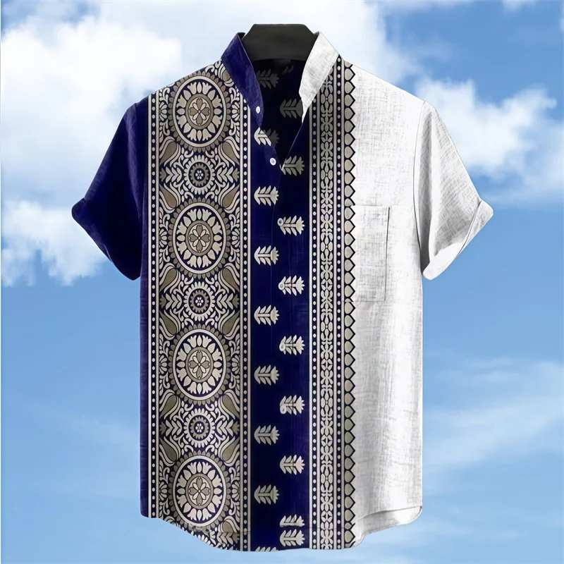 Hawaiian men's short-sleeved shirt for everyday use, men's clothing for shopping, oversized size 5XL, fast delivery