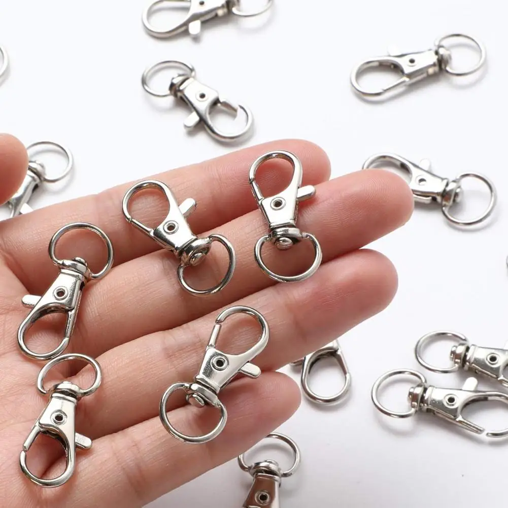 Keyring Keychain Accessories Set with Metal Lobster Claw Clasp Key Rings for Diy Projects Dog Collars Backpacks 100pcs Pack Diy