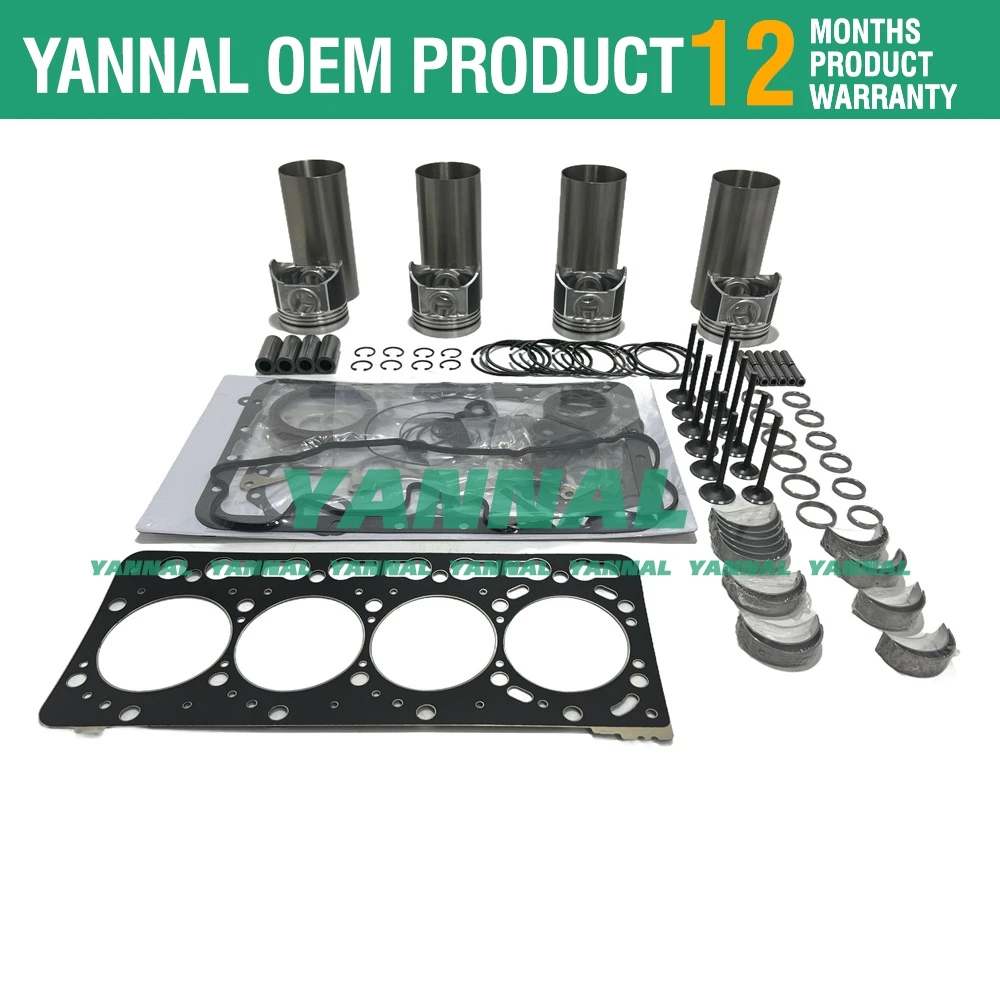 New V3600 V3600T V3600DI-T Overhaul Rebuild Kit For Kubota With Valves Head gasket