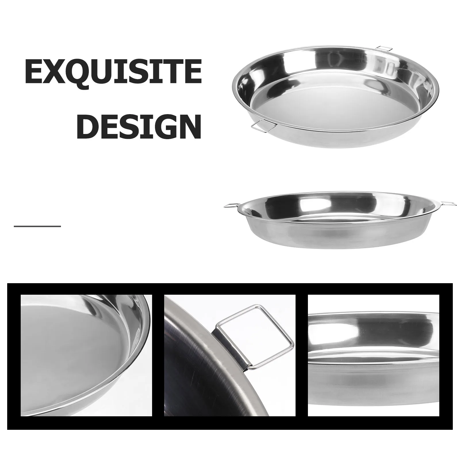 

Double Ear Steaming Plate Heavy Duty Steamer Steel Pan Stovetop Round Stainless